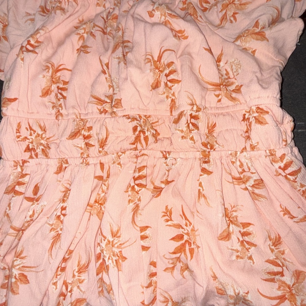 Torrid Women’s Peplum Floral Pink and Orange Blouse